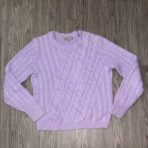 J. Crew Women's Light Purple Cable Knit Sweater Size M